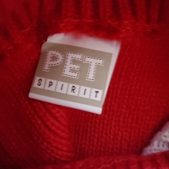 Holiday Red & Green Dog Sweater with Festive Patterns / Size - Small /Pet Spirit - Picture 8 of 8